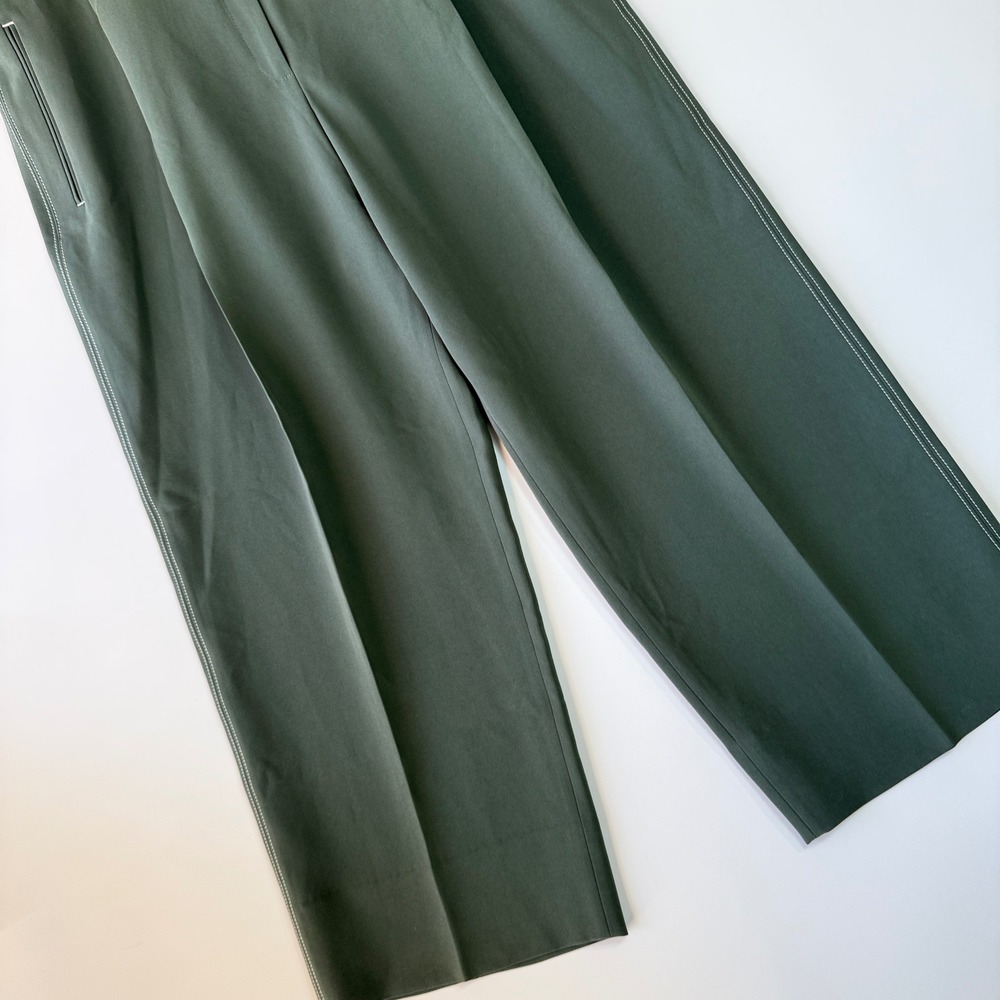 M.M.LaFleur Arlo Breeze Pant Women 16 Dusty Pine Wide Leg Everyday Crepe Cropped - Picture 4 of 16